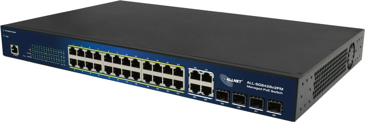 Switch ALLNET ALL-SG8428V2PM, Managed, L2, Gigabit Ethernet, PoE, Rack mounting