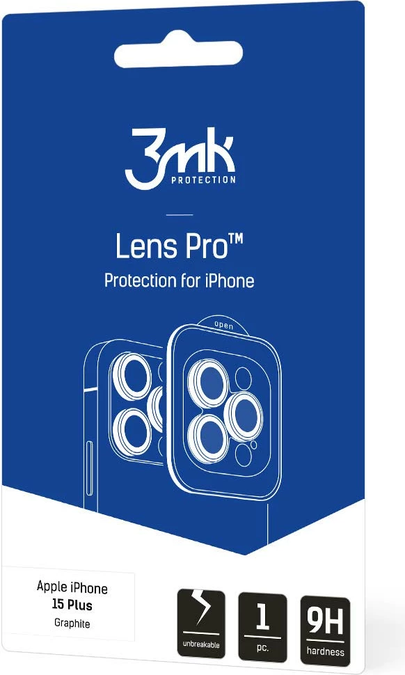 Mbrojtës lentash 3mk Protection Lens Pro për iPhone 15 Plus, Gri
