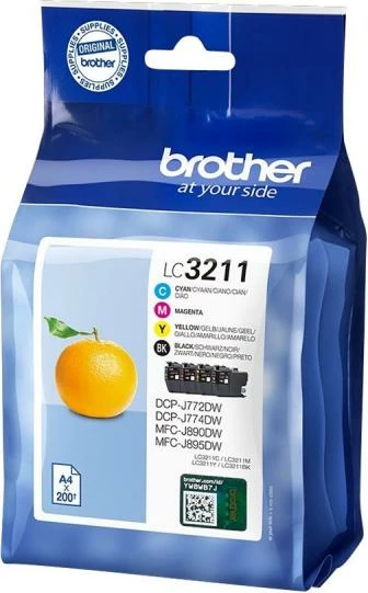 Kartush boje multipack, Brother LC-3211 LC3211VALDR, rendiment standard, set 4 ngjyra