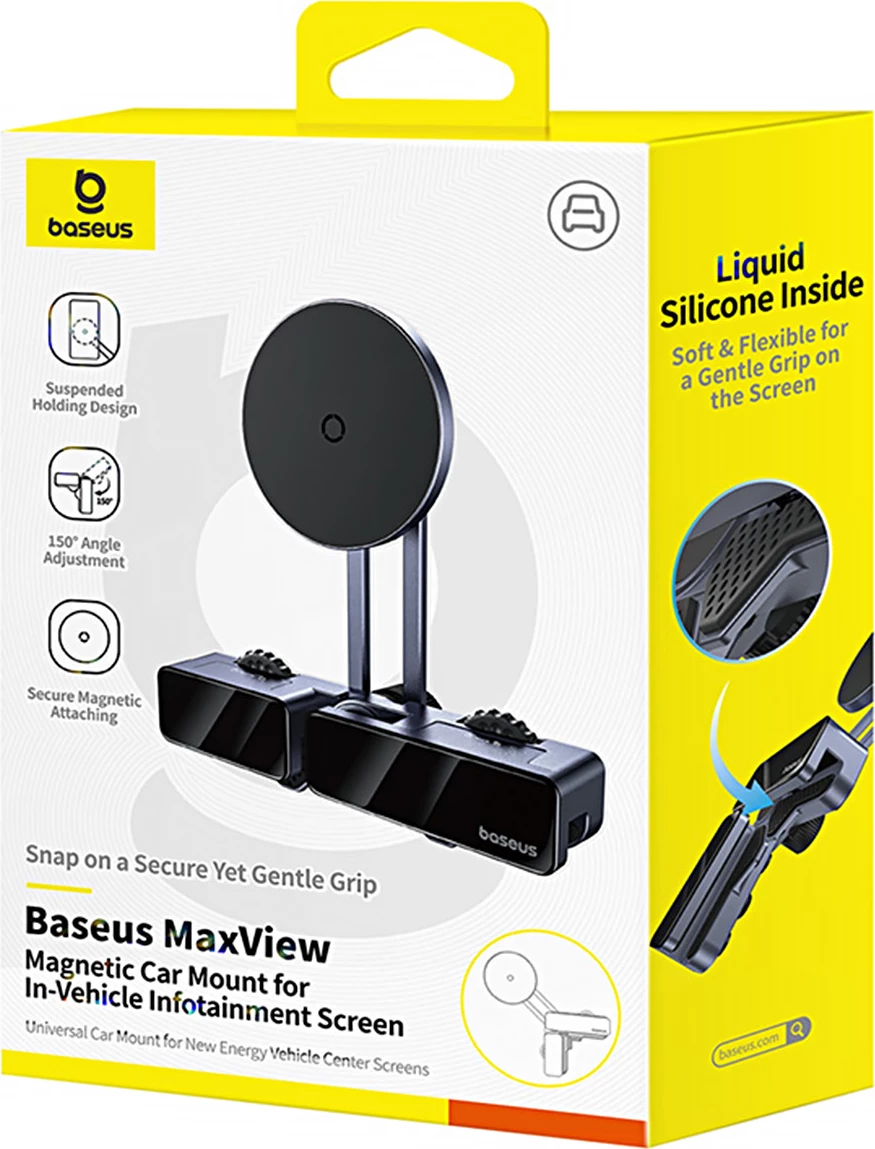 Mbajtës magnetik për celular Baseus MaxView, për ekran makine, MagSafe, Gri