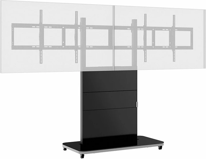 Mbajtëse dyshemeje për 2 TV Hagor Pro-Tower L Dual 55"-65", 2x55 kg, VESA 200x200-600x400, e zezë