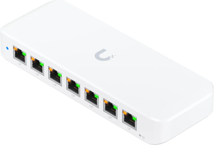 Switch Ubiquiti USW-Ultra-210W-EU 8-port Gigabit PoE+ 210W, i bardhë