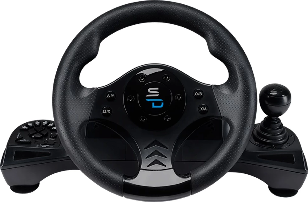 Volan gaming Subsonic SUPERDRIVE GS750, 26 cm, 270°, me pedale e levë marshe, për PS4/Xbox Series X/S/Xbox One/PC, i zi