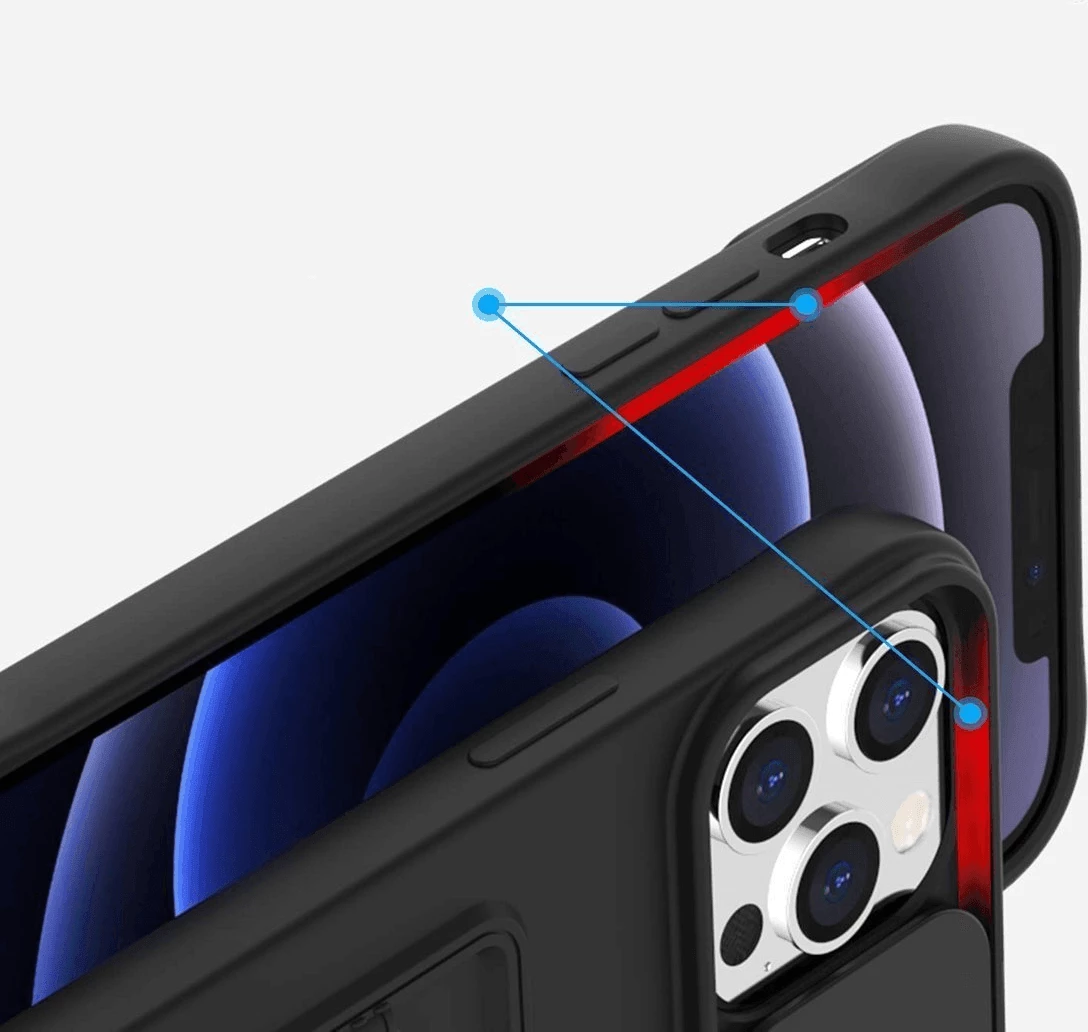 Mbështjellës silikoni ONASI 22473 për iPhone 16 Plus, me mbrojtje kamere (lens cover), i zi