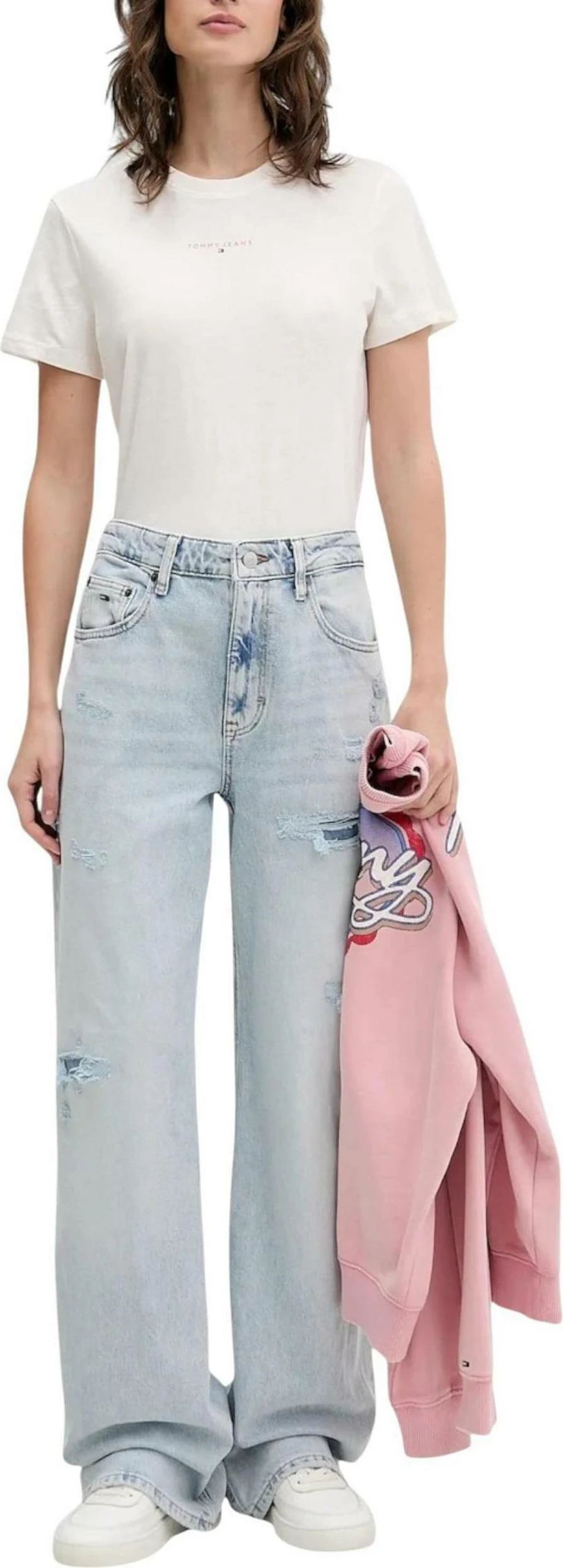 Pantallona xhinse për femra Tommy Hilfiger Jeans MIA MR RLXD STR DI21 DW0DW22139, blu e çelët [Madhësia: W30 L32]