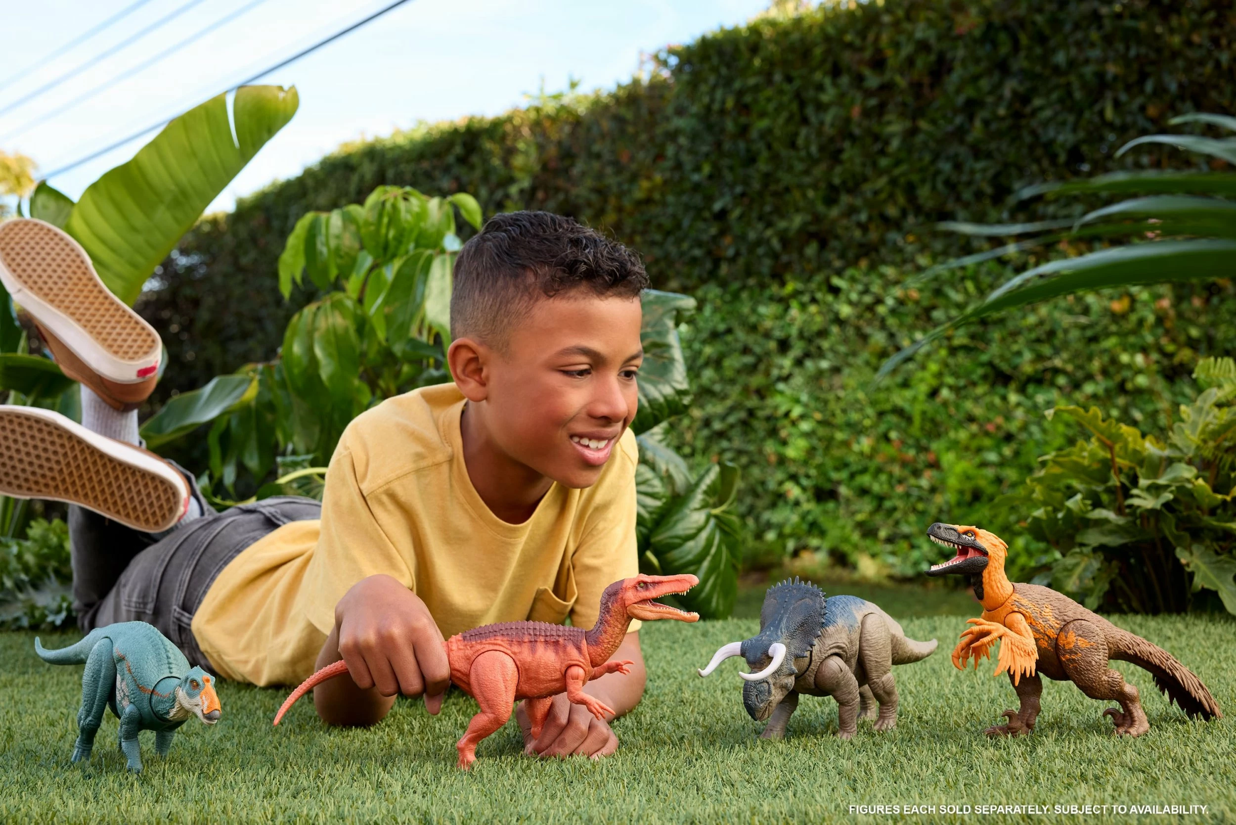 Figurë dinosauri Mattel Jurassic World Rebirth Majazaura JGC82, me zë, 31.5 cm, blu-jeshile