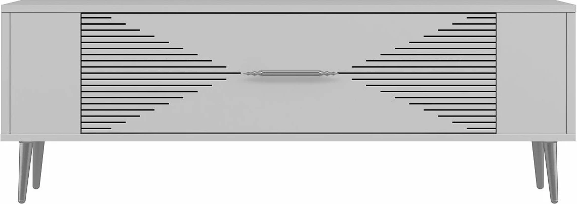 Komodë TV Skye Decor, Retrol1, e bardhë, argjend