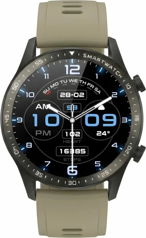 Smartwatch Gravity GT10-2, e zezë, 2 rripa