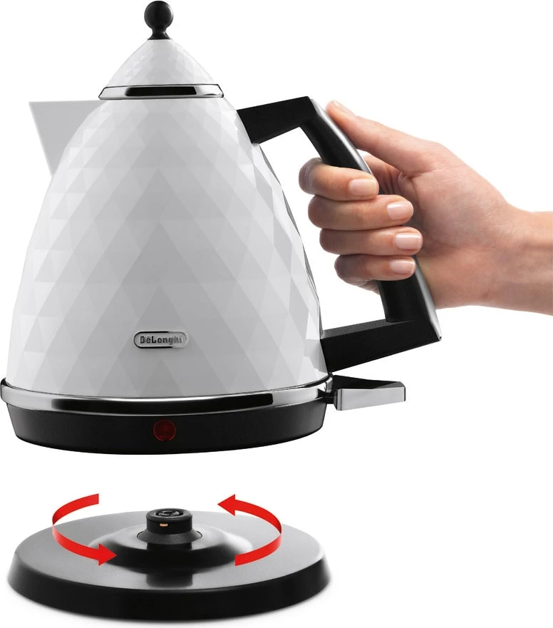 Çajnik elektrik DeLonghi Brillante KBJ2001.W 1.7L 2000W, i bardhë