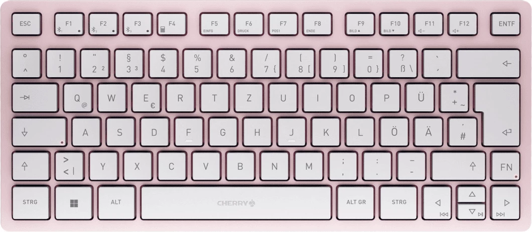 Tastierë, Cherry KW 7100 Mini BT JK-7100DE-19, kompakte, Bluetooth, paraqitje gjermane (DE), rozë