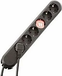 Zgjatues rryme Bachmann Smart, 6 priza, kabllo 5 m, 3680 W, 16 A, i zi
