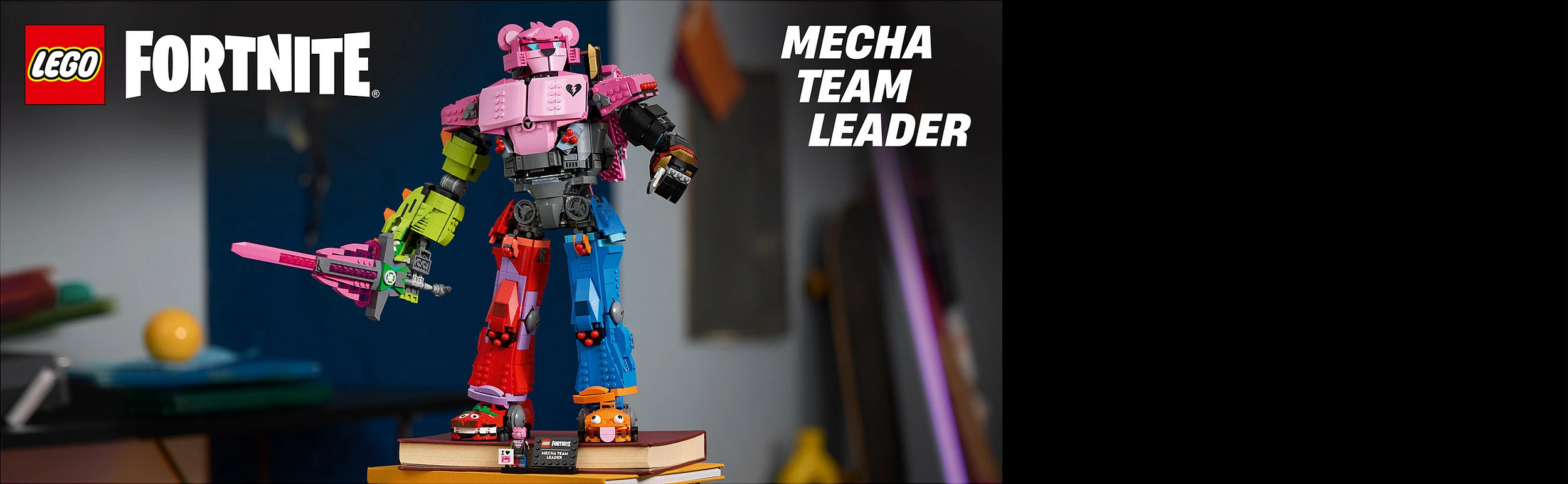 Set ndërtimi LEGO Fortnite Mecha Team Leader 77078, 2503 copë, figurë mech 45 cm, multikolor