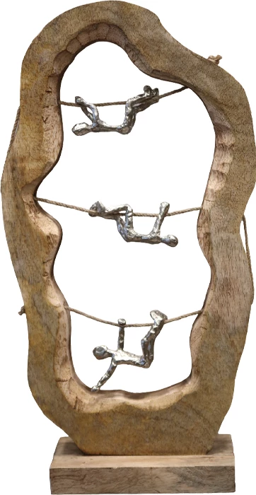 Dekor tavoline Lardo Inart dru mango-alumin 29x10x57cm