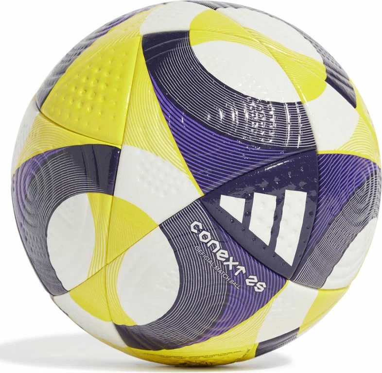 Top për futboll adidas, unisex, bardhë-vjollcë-verdhë