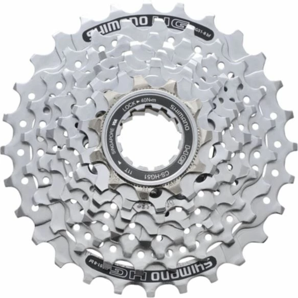 Kasetë për biçikletë Shimano, argjendtë