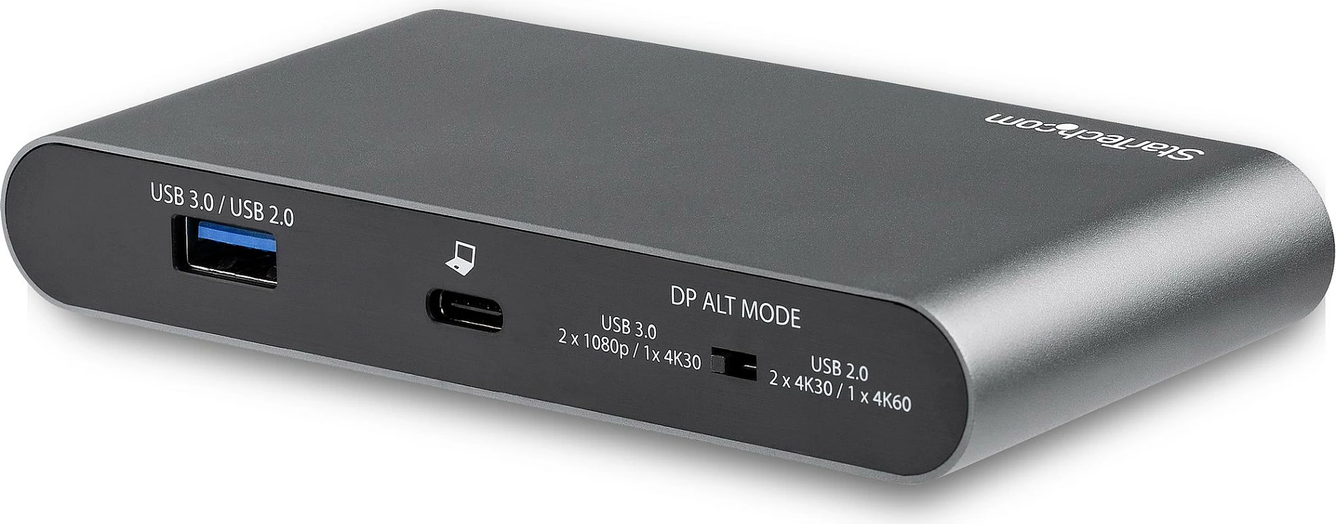 Dock USB-C StarTech, Dual DisplayPort 4K, 100W Power Delivery, GbE, 2x USB-A, gri