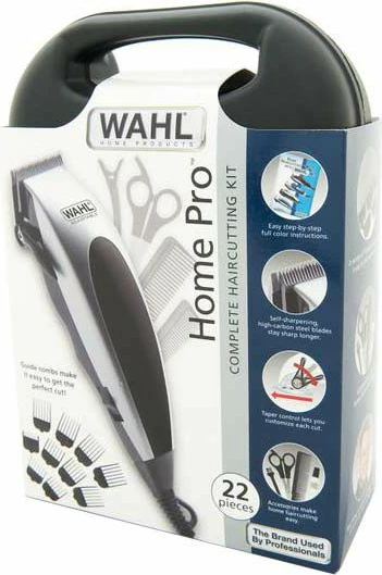 Makinë rroje Wahl Home Pro Clipper 09243-2216, me kabllo, 1–25 mm, set 22 copë, argjend