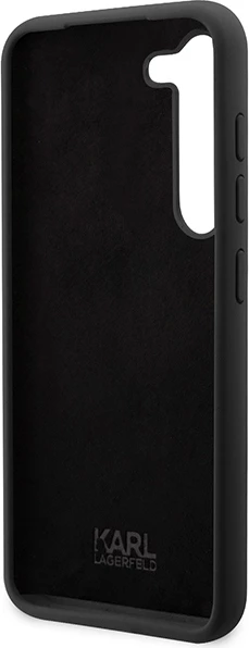 Mbështjellës celulari, Karl Lagerfeld, Liquid Silicone Ikonik Karl, për Samsung Galaxy S23+, hardcase silikon, i zi