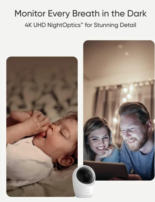 Baby monitor Anker Eufy Security E21 4K, ekran 5-inç 720p, bateri 5000 mAh, zoom 8×, set me kamerë + monitor