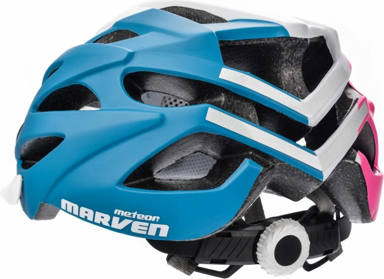 Helmetë biçiklete Meteor Marven 25177, rozë/bardhë/kaltër [Madhësia: Standarde]