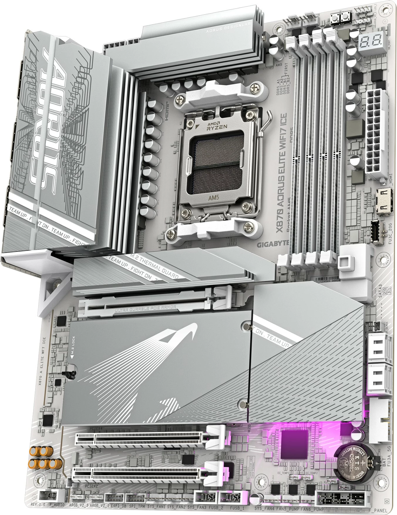 Pllakë amë Gigabyte X870 AORUS ELITE WIFI7 ICE, Socket AM5, DDR5, Wi-Fi 7