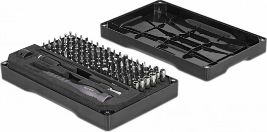 Set kaçavidash precize DeLOCK 64127, 102 bit, me kasë, i zi