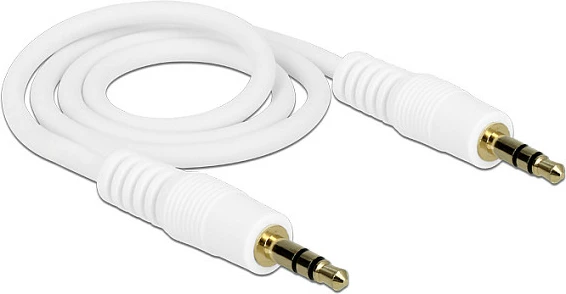 Kabllo audio AUX DeLOCK 3.5mm M/M, 0.5m, e bardhë