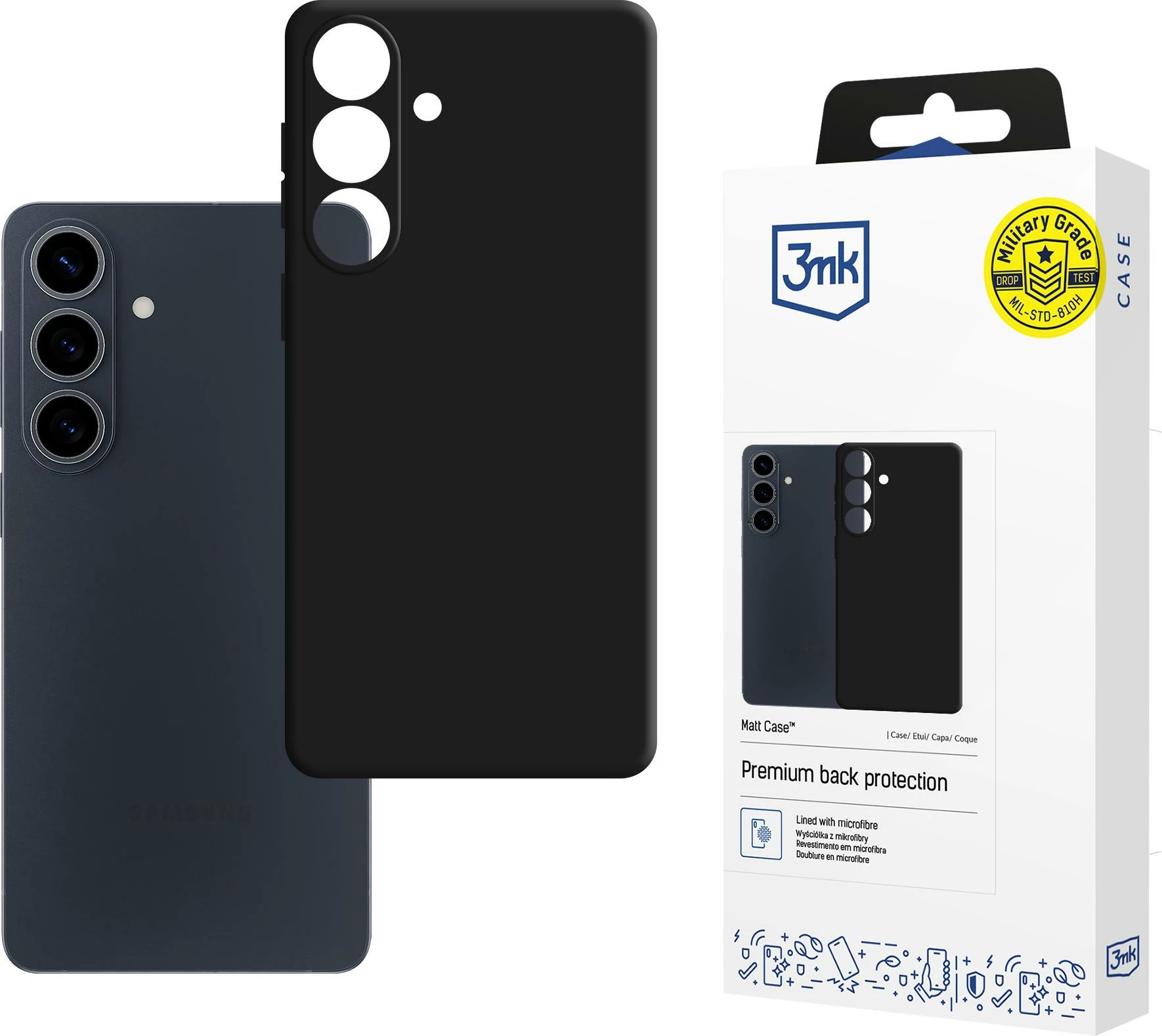 Mbështjellës 3mk Matt Case për Samsung Galaxy S26+, TPU, i zi mat, me kuti