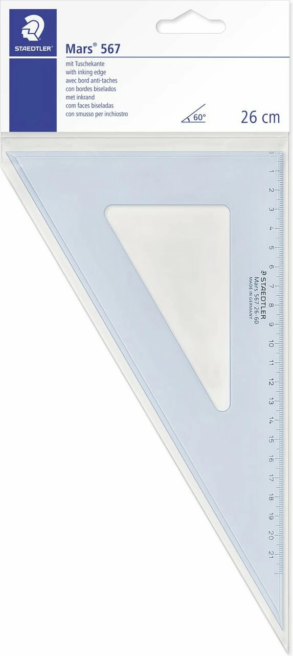 Rigor plastik STAEDTLER Mars 567, 26cm, transparent, kaltër