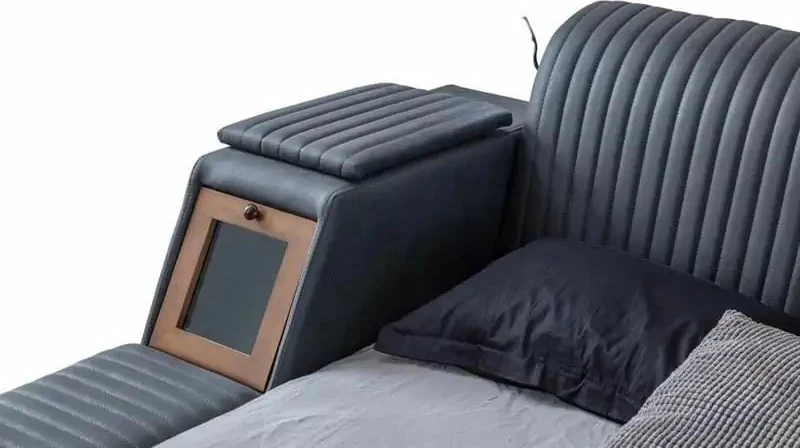 Krevat dopio me funksione të mençura, ngjyrë e zezë, Skye Decor