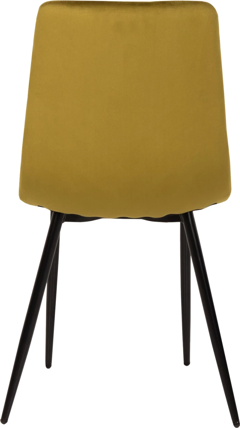 Karrige ngrënieje LATRELL, FH8587.07, kadife jeshile ulliri, këmbë metali të zeza, 43x54x88H cm, set prej 4 copash