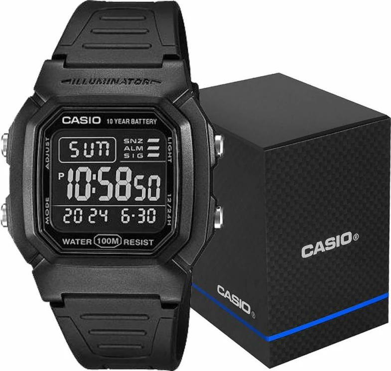 Orë dore për meshkuj CASIO, e zezë