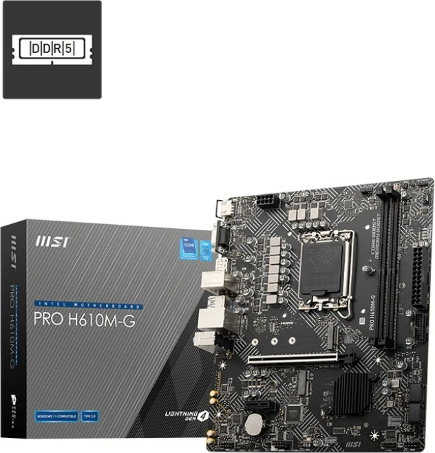 Pllakë amë MSI PRO H610M-G LGA1700 Intel H610 micro-ATX DDR5 M.2 PCIe 4.0 HDMI/DP e zezë