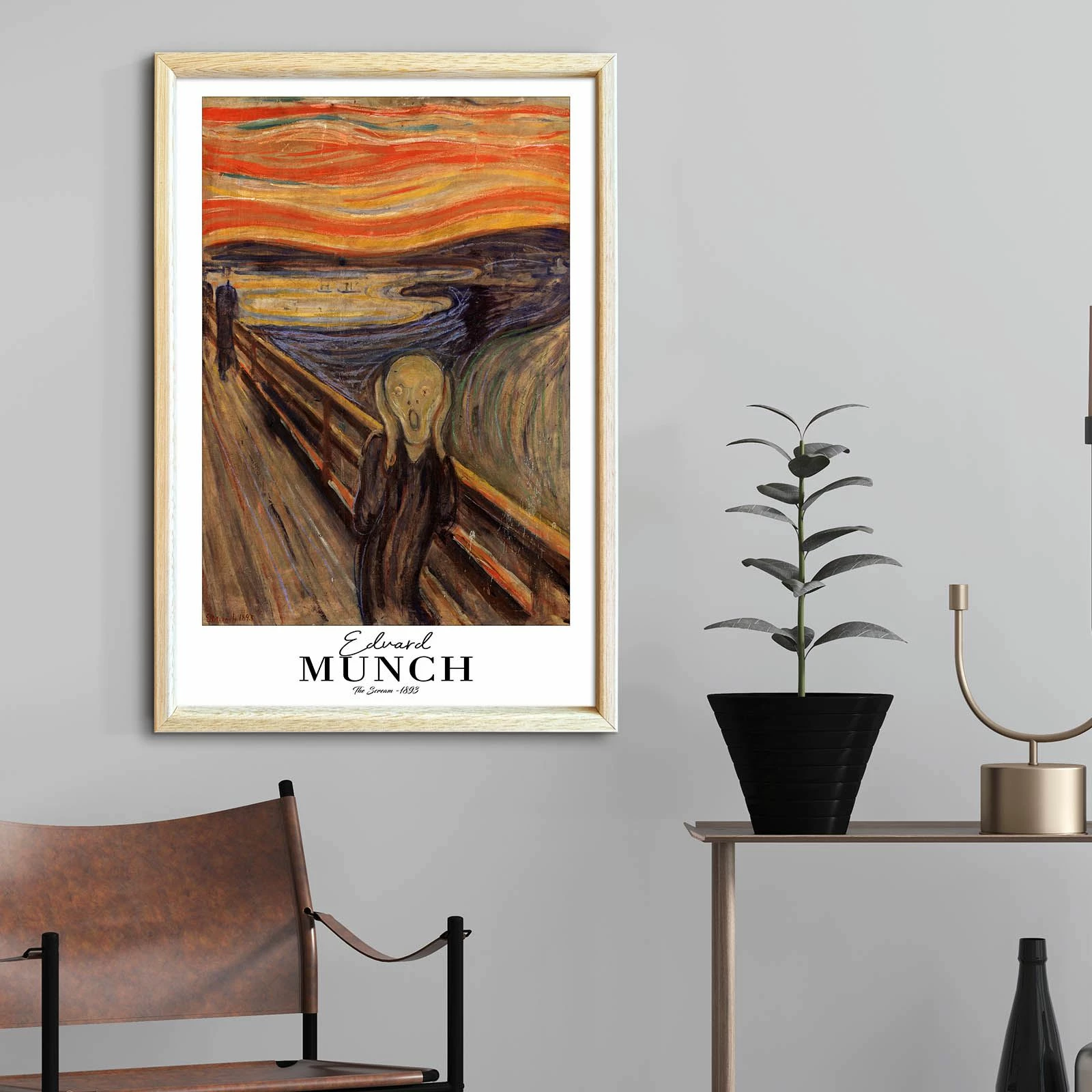 Pikturë dekorative me kornizë, Wallity, 4262AHSMUNCH-001, shumëngjyrëshe, 42x62cm
