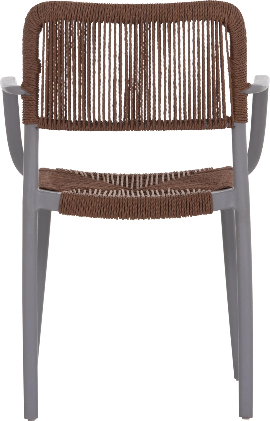 Karrige për jashtë STRIDER, polipropilen gri, litar kafe, 57x53x80cm