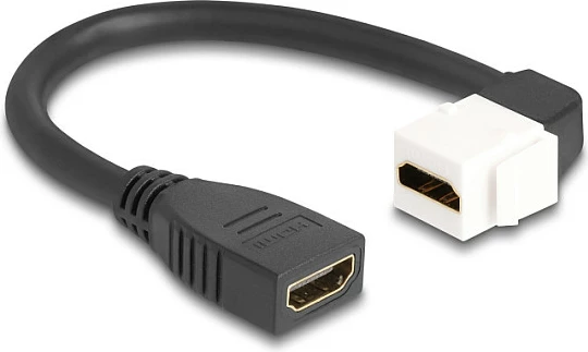 Modul Keystone DeLOCK HDMI femër-femër 90°, 0.2 m, 8K 60Hz, zi/bardhë