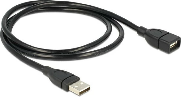 Kabllo zgjatëse USB DeLOCK USB 2.0, 1m, USB-A mashkull në USB-A femër, ShapeCable, e zezë
