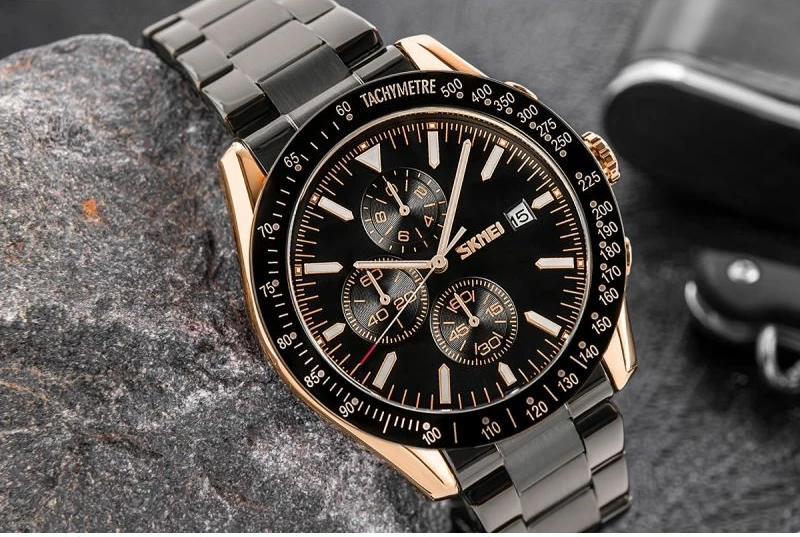 Orë dore për meshkuj Skmei, e zezë