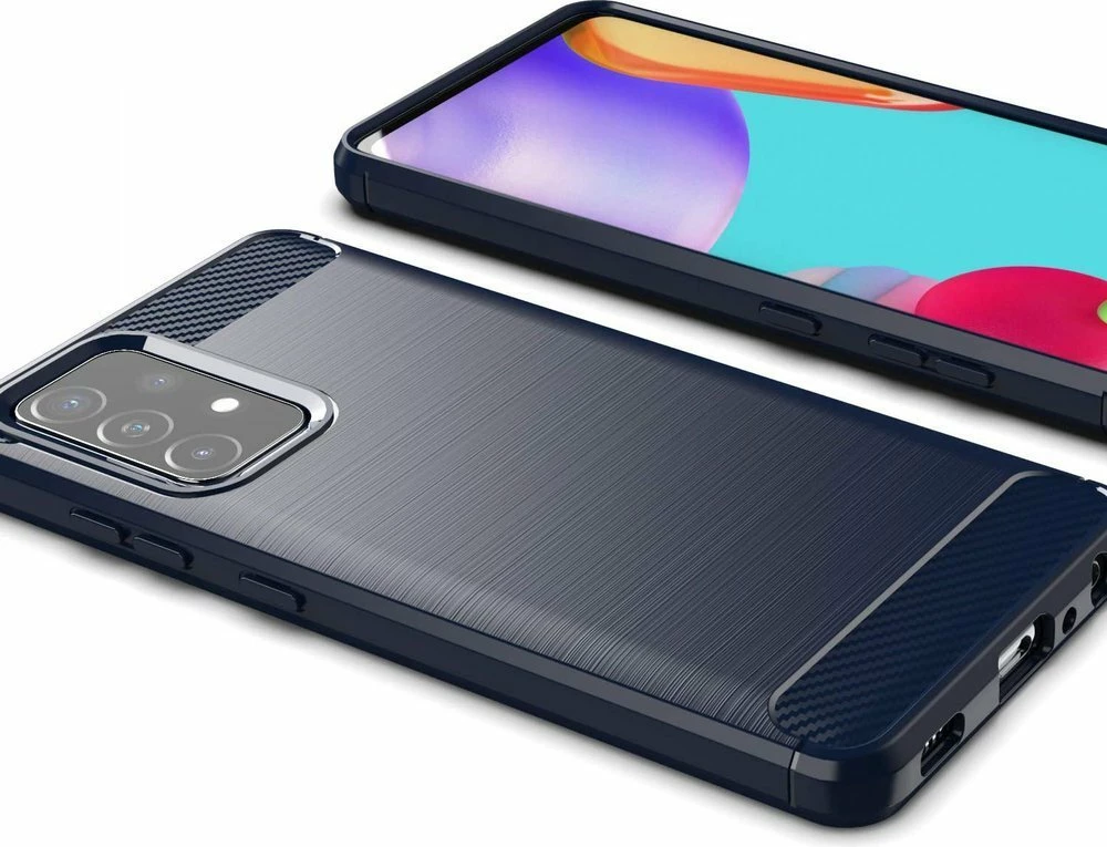 Mbështjellës Hurtel Carbon Case për Samsung Galaxy A72 4G, TPU, Blu