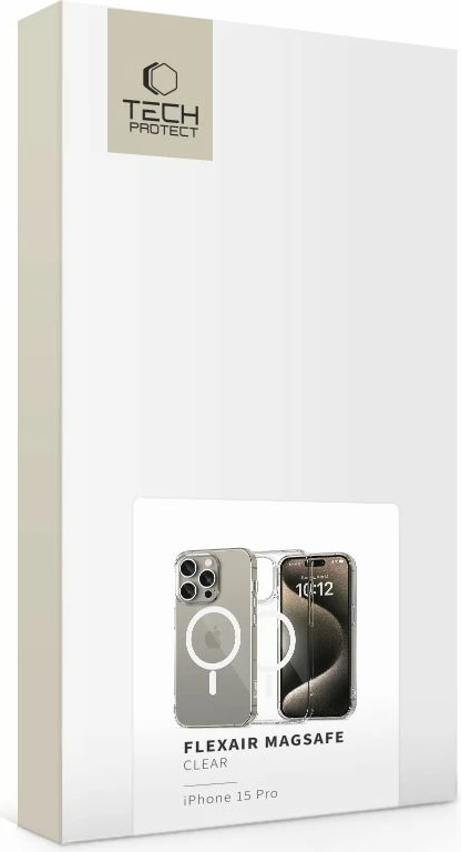Mbështjellës Tech-Protect FlexAir MagSafe për iPhone 15 Pro, Transparent