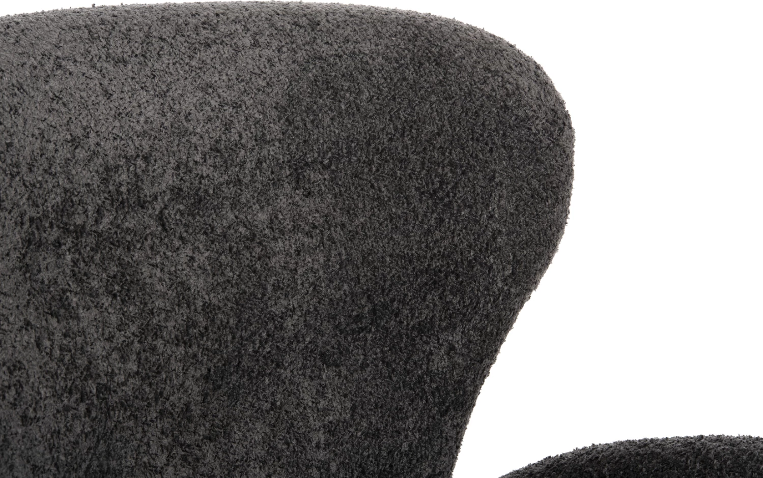 Karrige KRYLY FH9593.01, pëlhurë boucle gri, këmbë druri të zeza, 83x87x89H cm