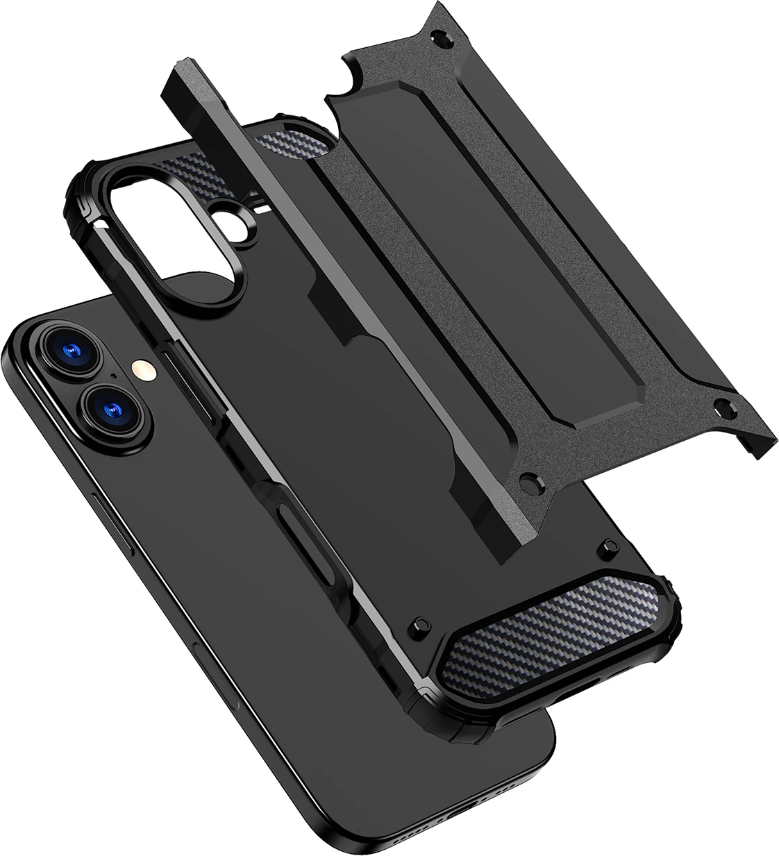 Mbështjellës Hurtel Hybrid Armor për iPhone 17, i zi