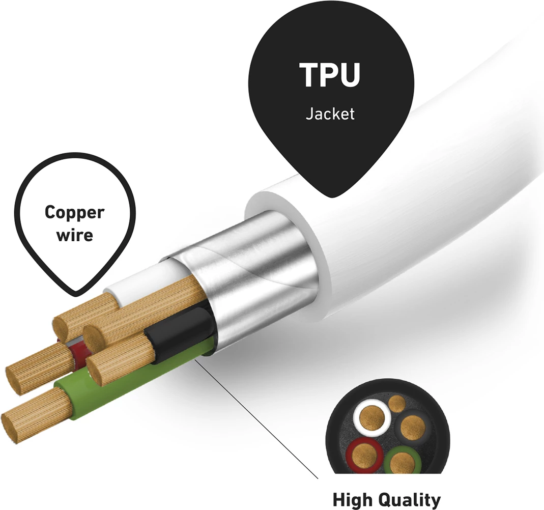 Kabllo USB-C në Lightning SBS TECABLELIGTC1W, 1m, e bardhë