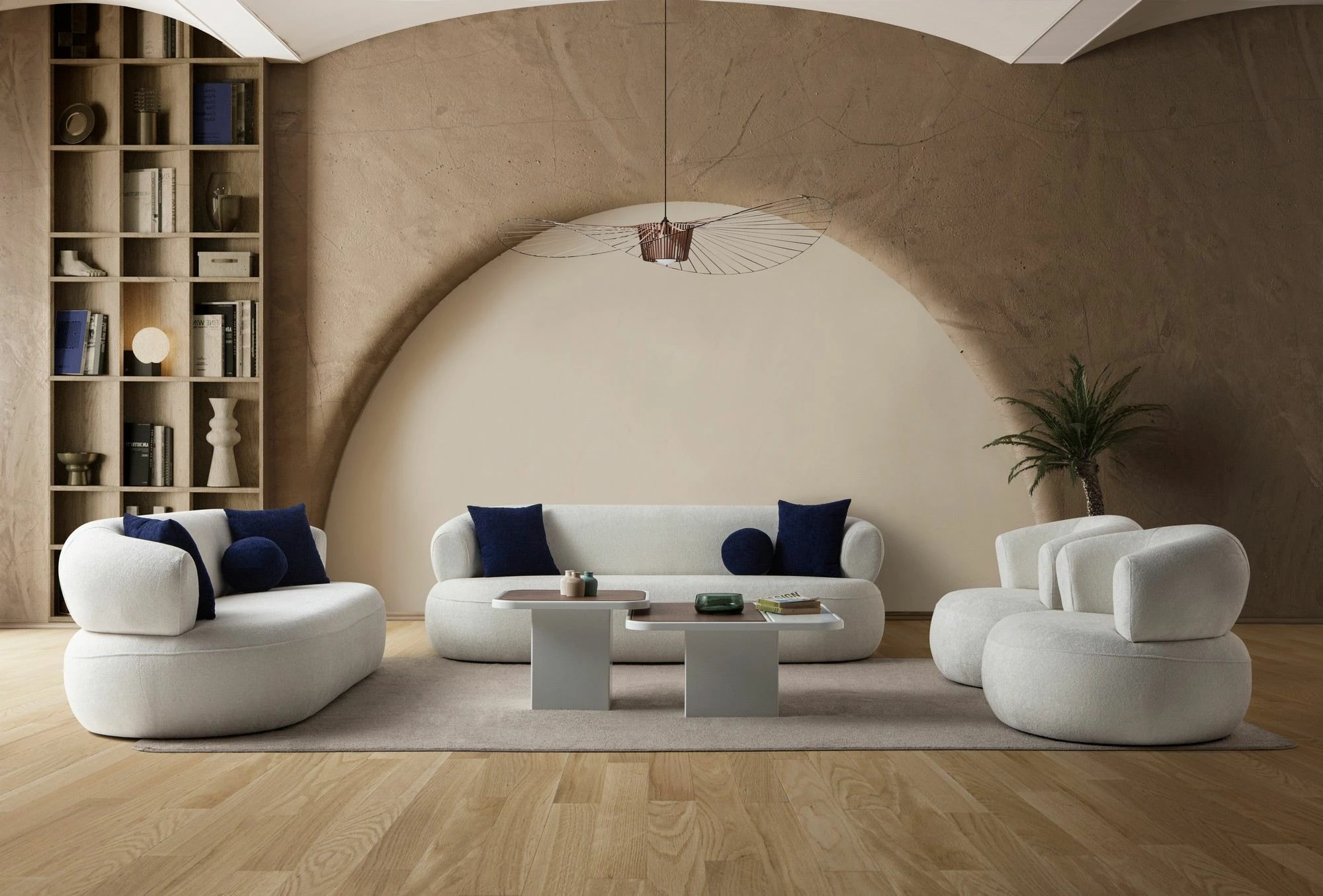 Divan treshe Atelier del Sofa, Roma, ngjyrë e bardhë