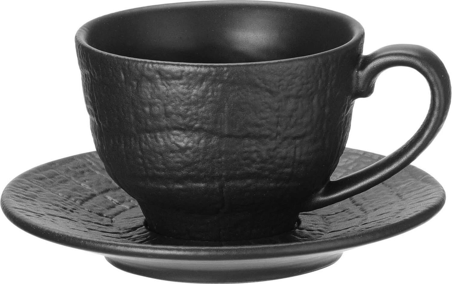 Pjatëz kafeje Fine Dine Crust 140mm, e zezë, set 6 copë