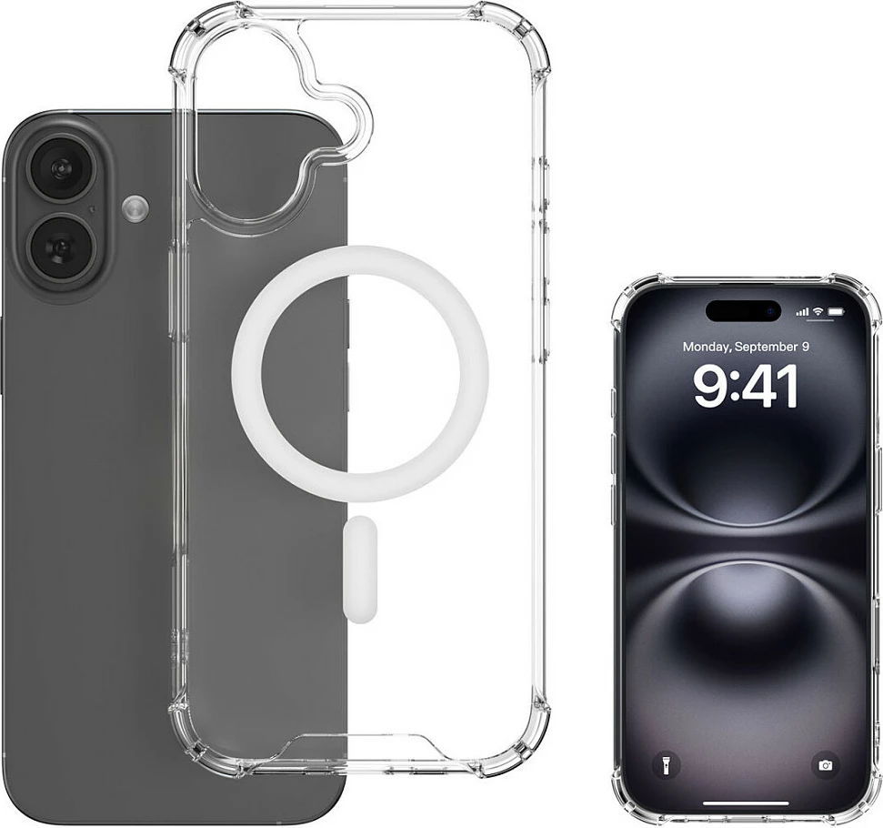 Mbështjellës 4smarts Hybrid Case Ibiza për iPhone 17, transparent