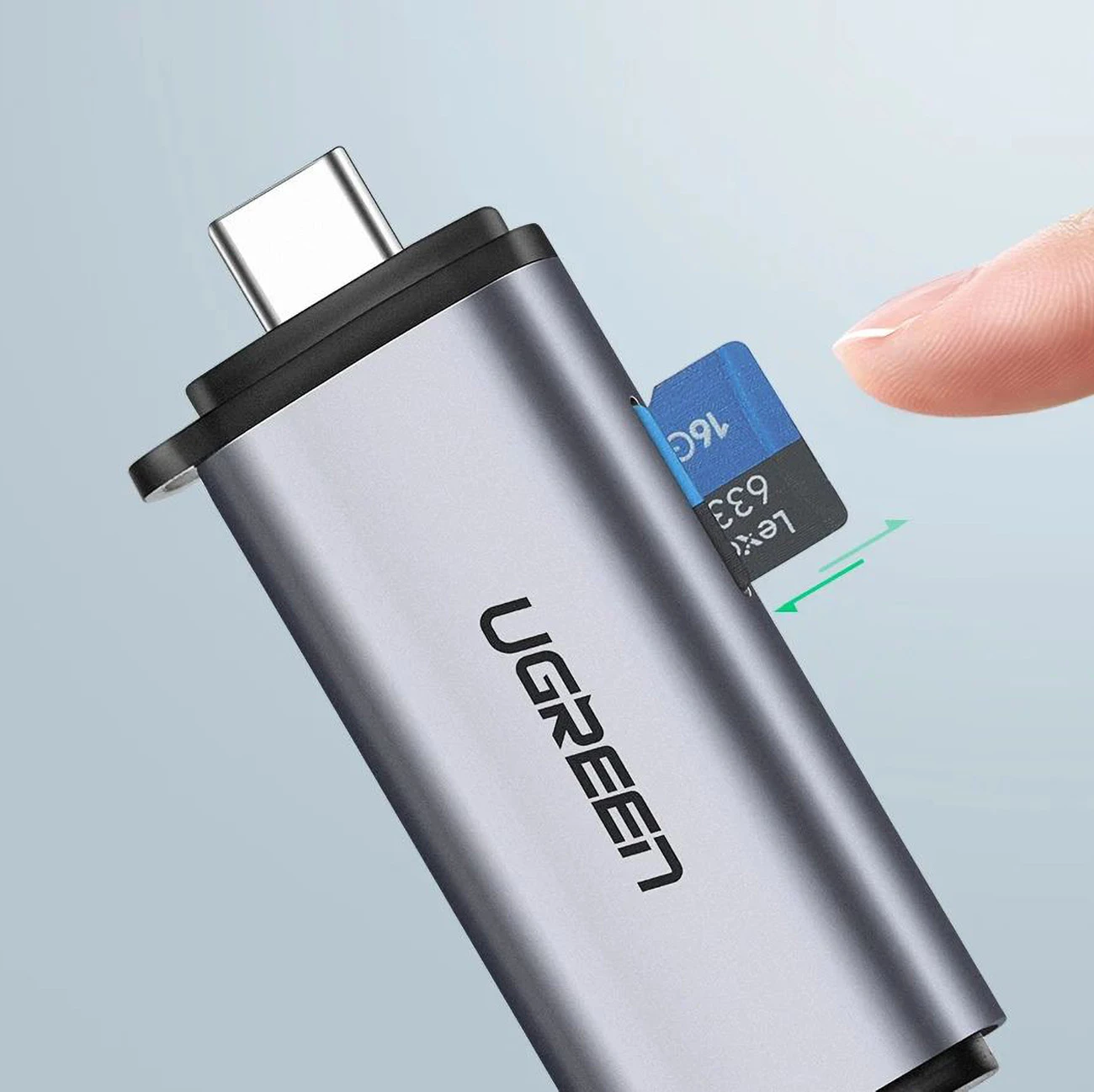 Lexues kartelash Ugreen CM185 50706, USB-A/USB-C, Gri