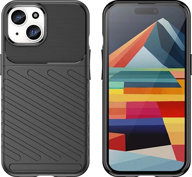 Mbështjellës Hurtel Thunder Case për iPhone 15, TPU, zi