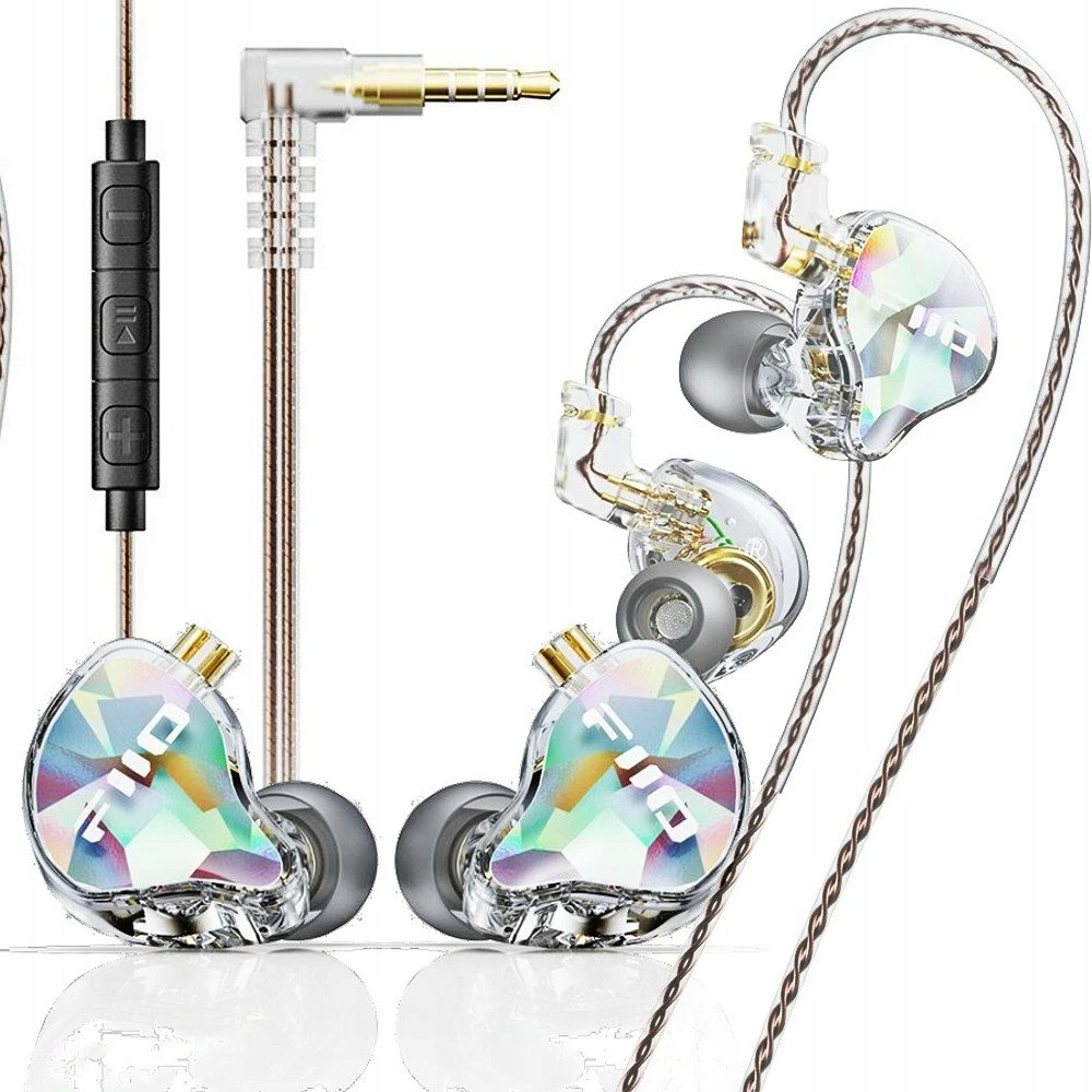 Kufje in-ear FiiO JD10, 3.5mm, me mikrofon, kabllo 2-pin 0.78mm e shkëputshme, transparente