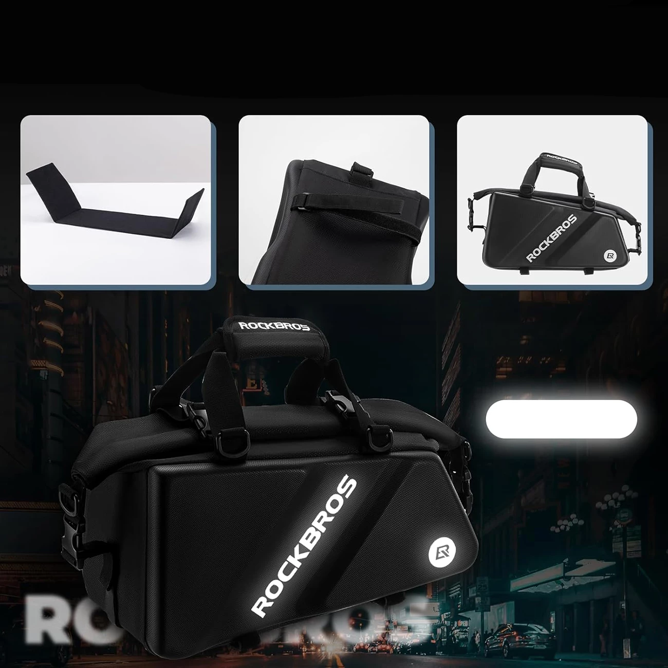 Çantë bagazhi biçiklete Rockbros 30140090001, 11.6L, e zezë